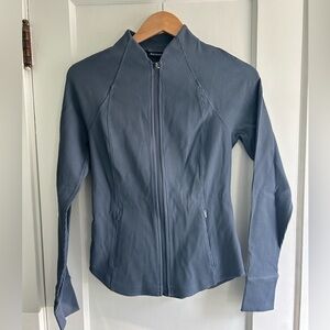 Athleta Slate Blue Vertical-Texture Zip Jacket